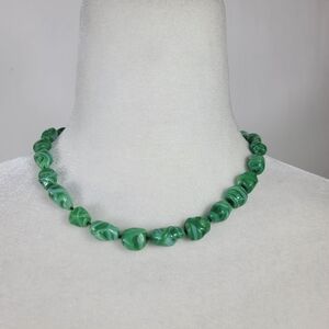 Malachite necklace with stainless closure